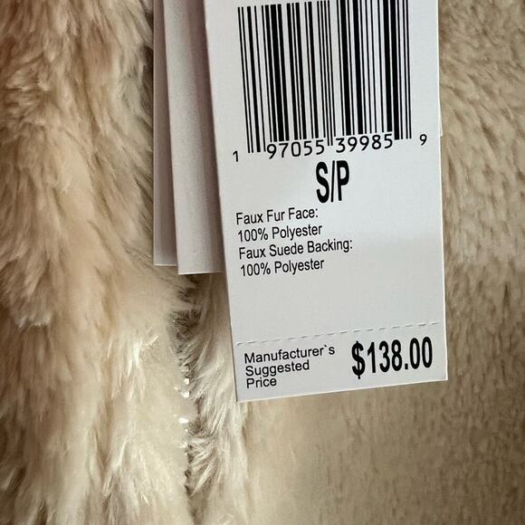 Jason Wu new with tags faux fur quarter zip pullover in light beige size small - Picture 7 of 7